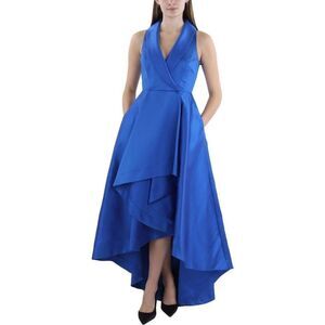 Adrienna Papell Satin Tuxedo High Low Gown